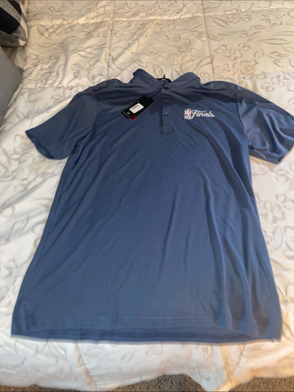 NBA Men's Polo Shirt - Slate Blue with Finals Embroidery